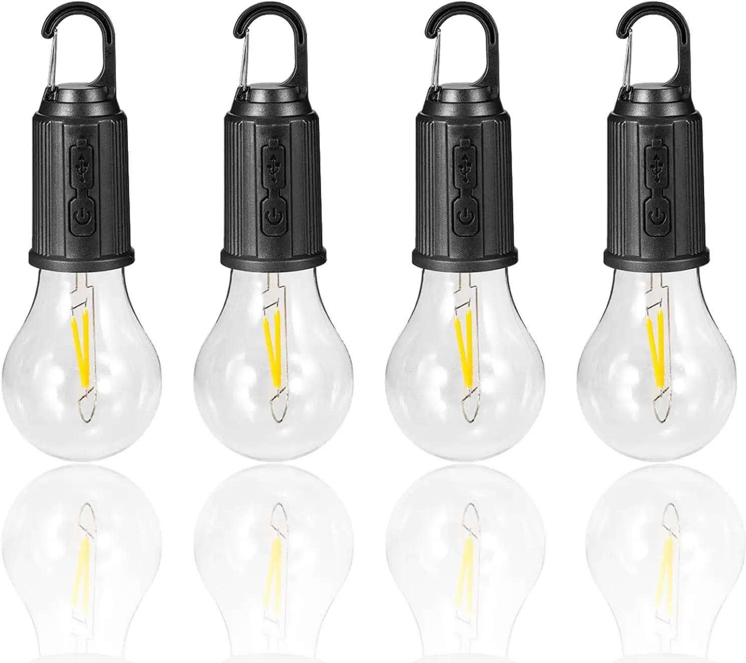 

4pcs/2pcs/1pc Camping Rechargeable Lights, Waterproof Hanging Tent Light Bulb & Hook, 3 Lighting Modes for Hiking, Backpacking