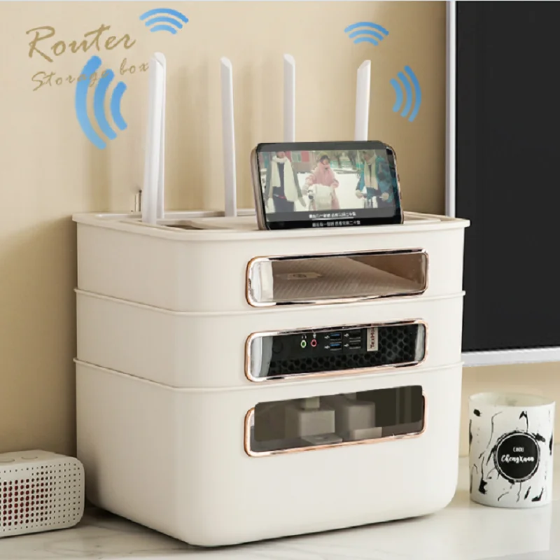 

Wifi Router Storage Box TV Set-top Box Storage Rack Socket Wire Sorting Artifact