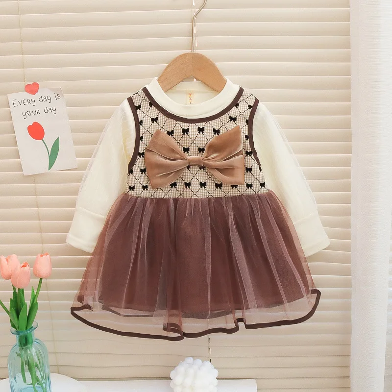 

Elegant Girl Dress Kid Clothes Bow Ball Gown Princess Dress Wedding Formal Toddler Costume Birthday Party Baby Girl Clothes A986