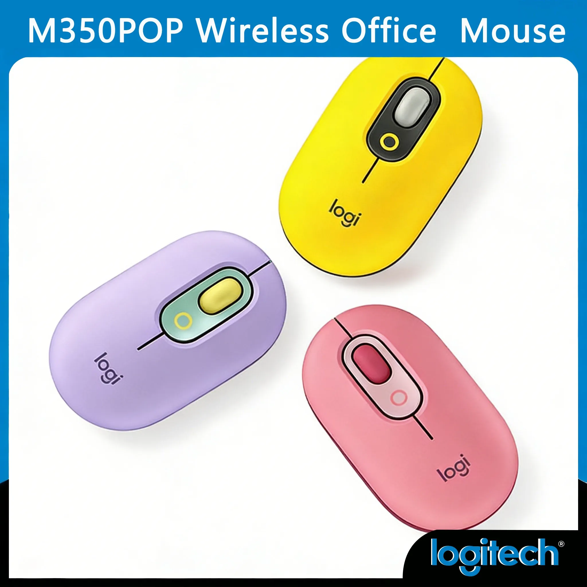 

Original Logitech M350 POP Silent Mouse Slim Portable Nano Receiver 18-Month