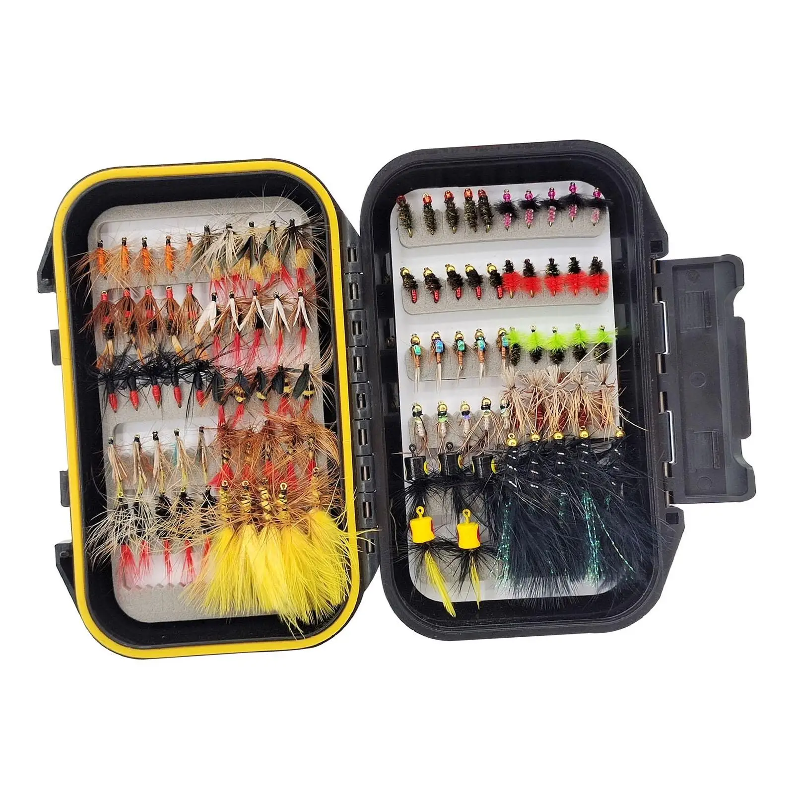 

100Pcs Fly Fishing Flies Sturdy Lifelike Lightweight Supplies with Storage Box Fishing Lures Kit Lures for Father's Day Father