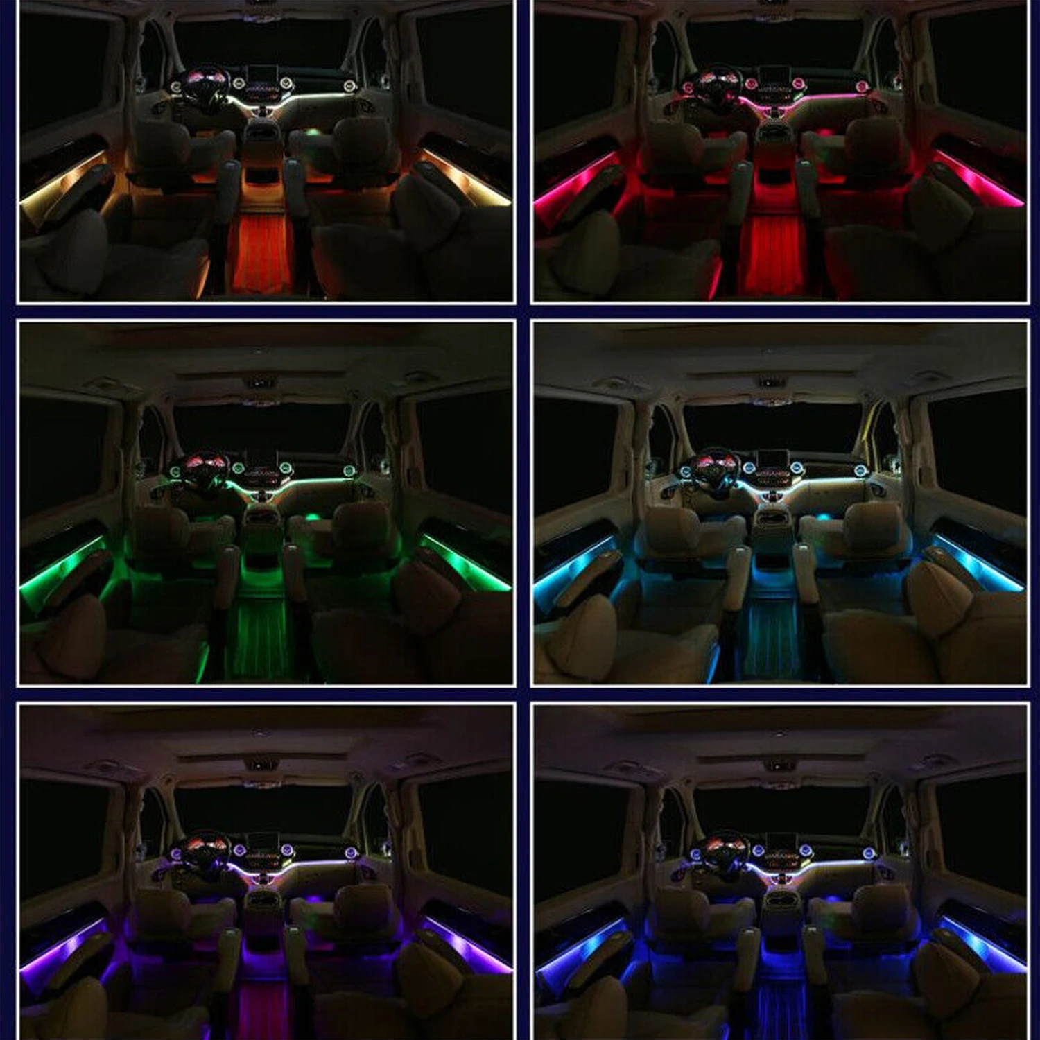 مجموعة مصابيح جو الضوء المحيط LED مكونة من 64 لونًا لسيارة Mercedes-Benz V Class W447