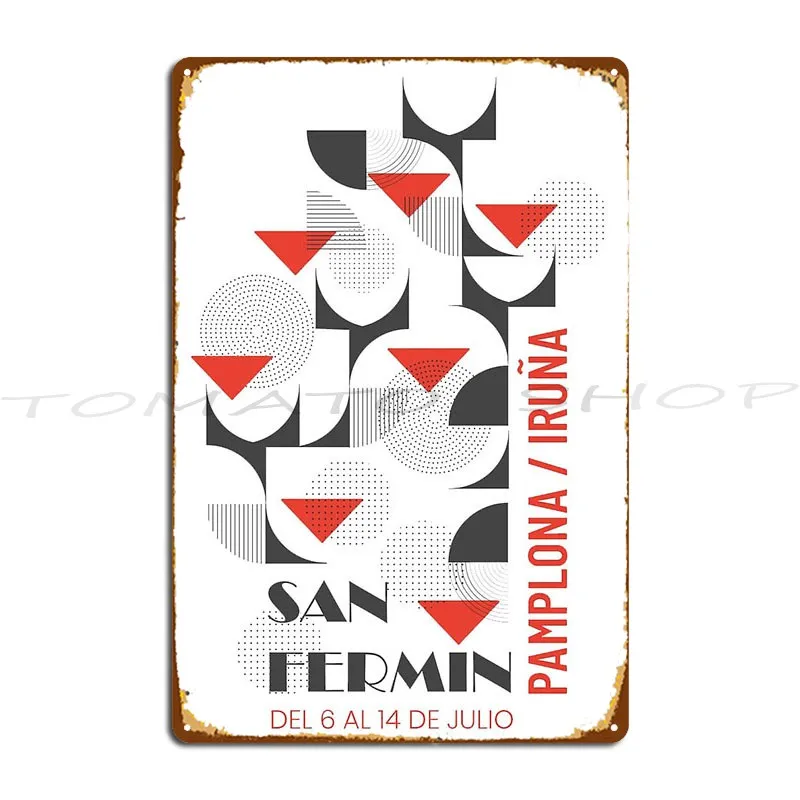 Modern San Fermin In Pamplona Metal Plaque Garage Cave Cinema Party Personalized Tin Sign Poster