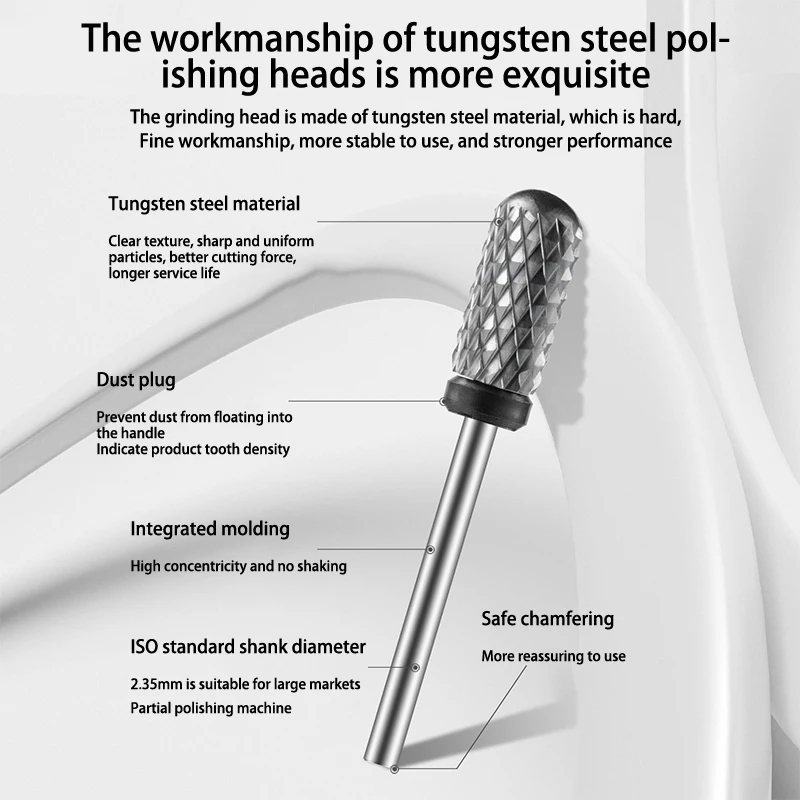 電動ネイルドリル,研磨ヘッド,ラウンドヘッド合金,タングステン鋼,マニキュア研磨ツール