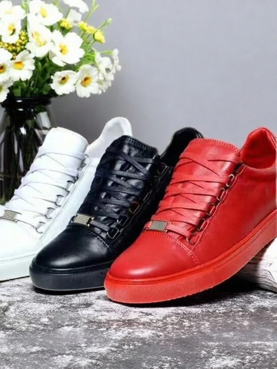 Casual Folded Leather Sport Shoes Simple Design Metal Buckle Low Help Men's Shoes Breathable Comfortable Rubber Outsole