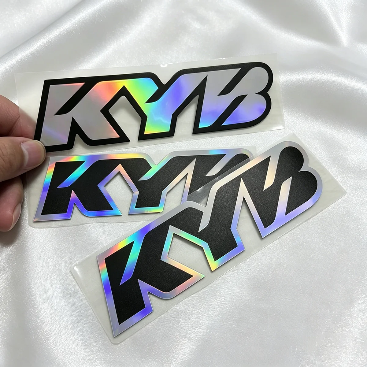 

A Pair Laser KYB Logo Motorcycle Front Forks Stickers Waterproof Reflective Decals for YAMAHA HONDA Suzuki Kawasaki KTM