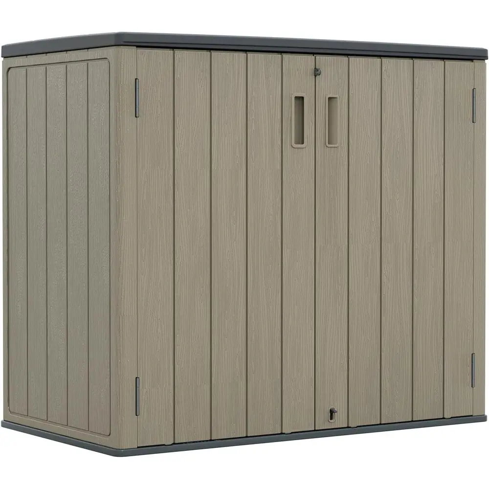 

Прочный уличный сарай для хранения с полом, из двухслойного полимерного материала, всепогодный шкаф для инструментов, садового оборудования и мебели для патио