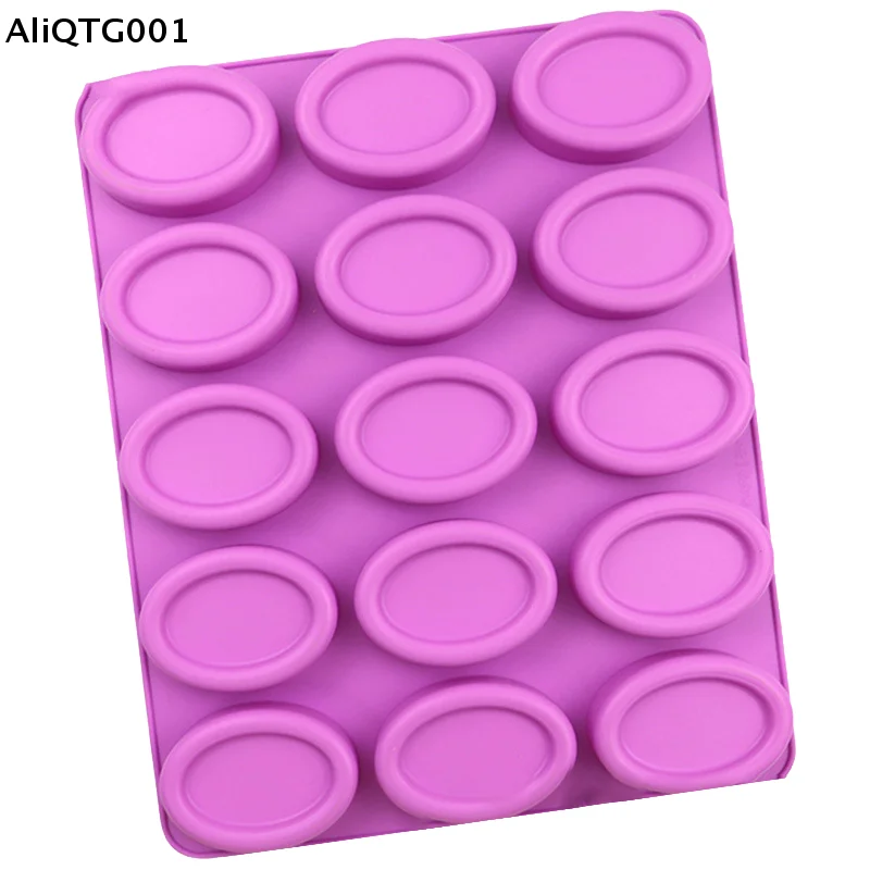 

Силиконовые формы для мыла с 15 овальными ячейками, для конфет, пудинга, шоколада, выпечки, кухонный аксессуар