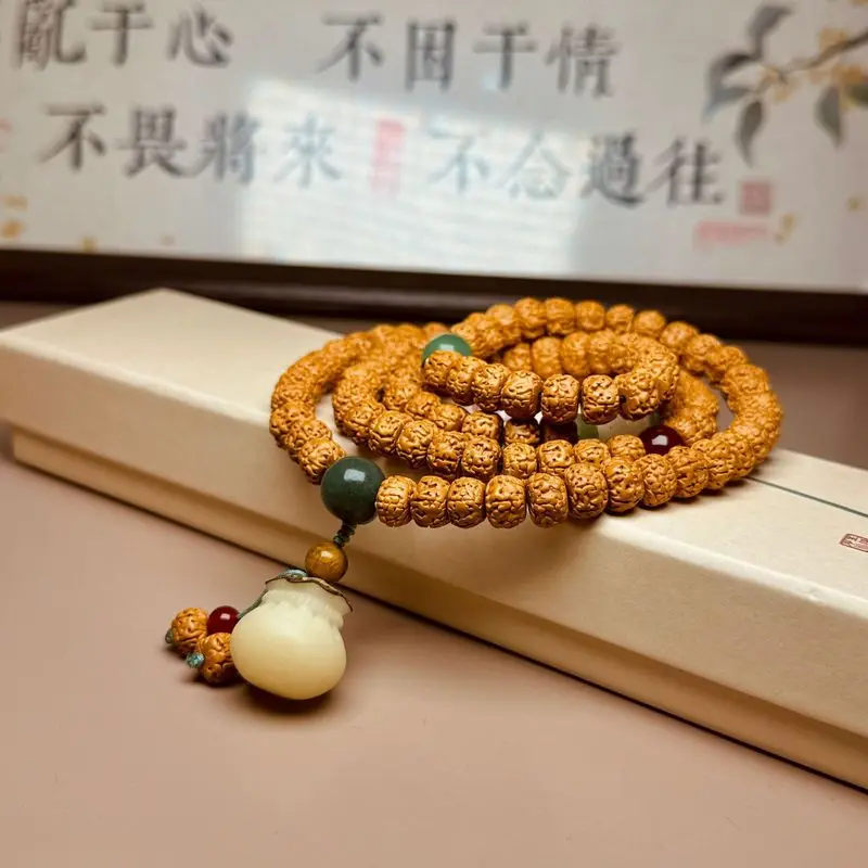 Indonesian Small Men 108 Buddhist Prayer Beads Necklace Bodhi Bead Bracelet Women