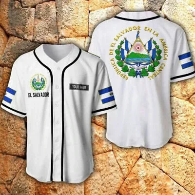 Custom Name Love EL SALVADOR Country Salvadorans 3D Printed Baseball Jersey Summer Shirt Men's Tops Tee Oversized Streetwear