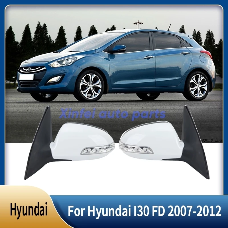 

5 Wire Rearview Mirror Assembly For Hyundai I30 FD 2007-2012 White Primer With Turn Signal Light Rearview Mirror Car Accessories