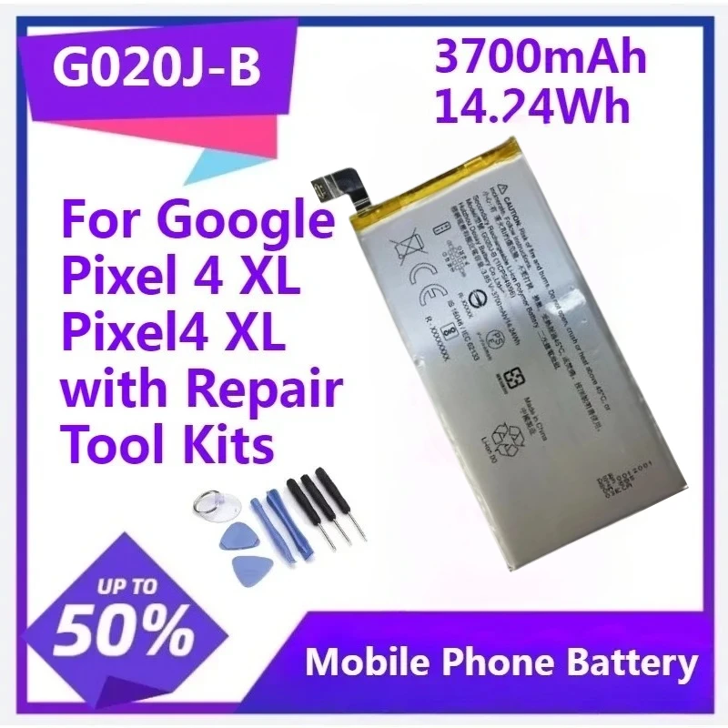 

For Google Pixel 4 XL Pixel4 XL With Repair Tool Kits G020J-B Pixel 4 XL Replacement Battery G020J-B 3700mAh 14.24Wh Battery