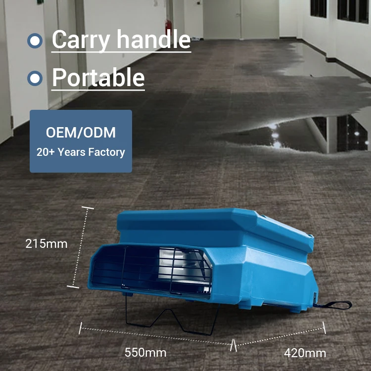 Piso tapete secador e ventilador limpador, perfil baixo Air Mover, alta qualidade, danos causados pela água, secador e limpeza