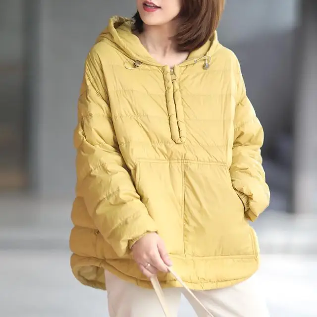 2024 Autumn/Winter New Women\'s Oversized Down Cotton Jacket Loose Commuting Leisure Hoodie Jacket