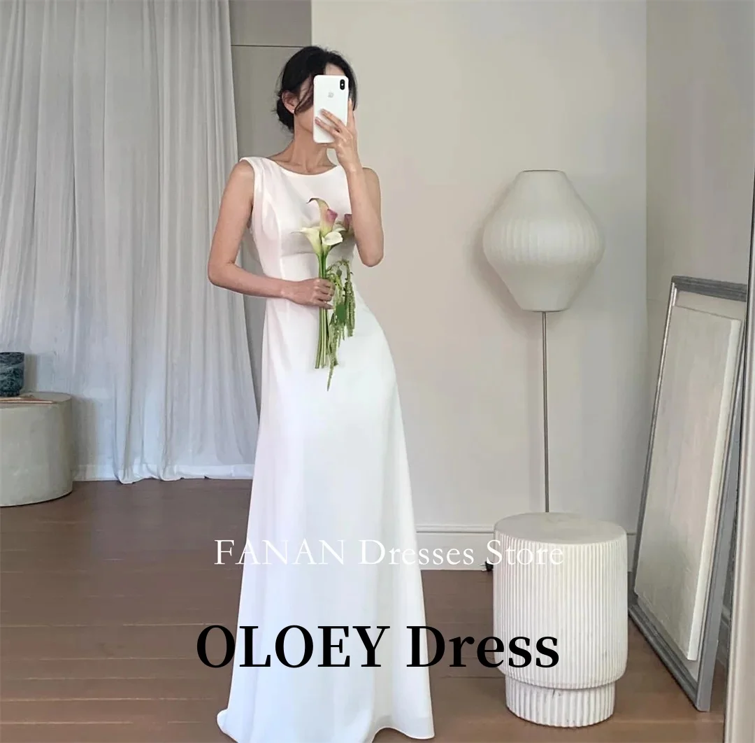 

o OLOEY Simple Neck Korea Ivory Wedding Dresses 웨딩드레스 Silk Photo Shoot Customized Pretty Phots Bride Gowns Plus Size Receipt