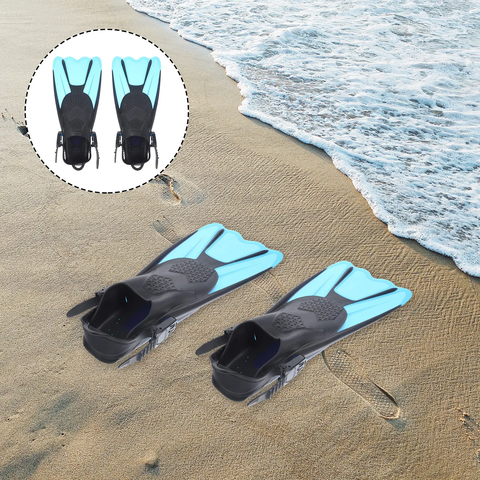 

2Pcs Breathable Short Fins Snorkeling Diving Flippers Open Heel for Adults Lightweight Comfortable