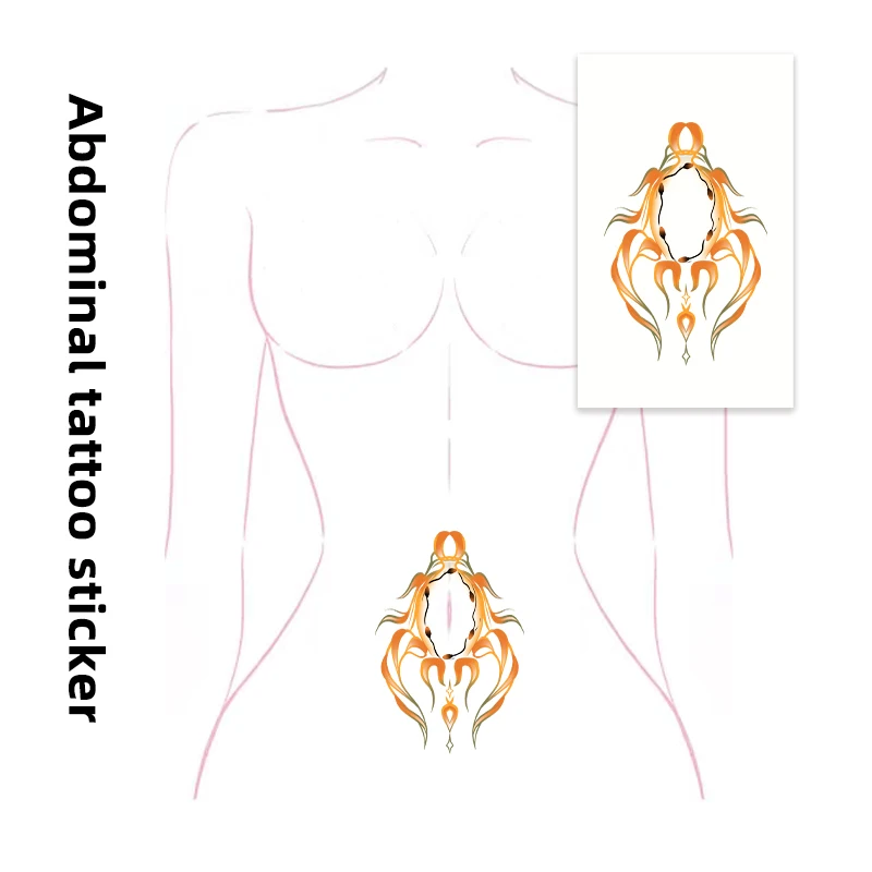 

1 шт. наклейка-тату на живот для женщин "Blazing Core Vortex". Яркий, чувственный дизайн, идеально подходящий для модного украшения шеи или маскировки шрамов.
