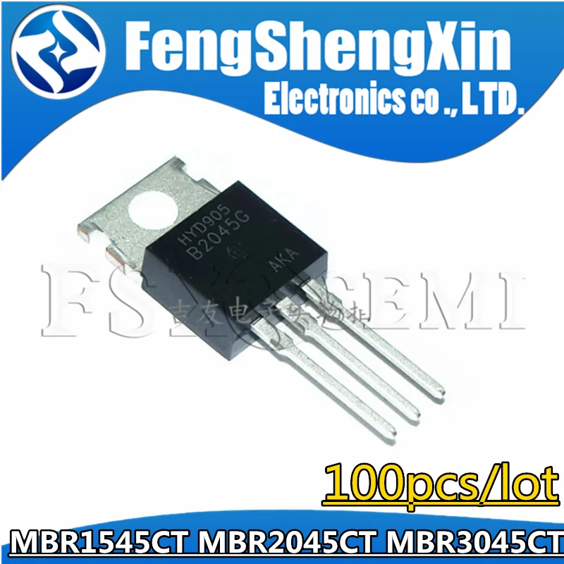 

100pcs MBR2045CT MBR2045 TO-220 MBR1545CT MBR3045CT B2045G B1545G B3045G MBR3045 Schottky diode