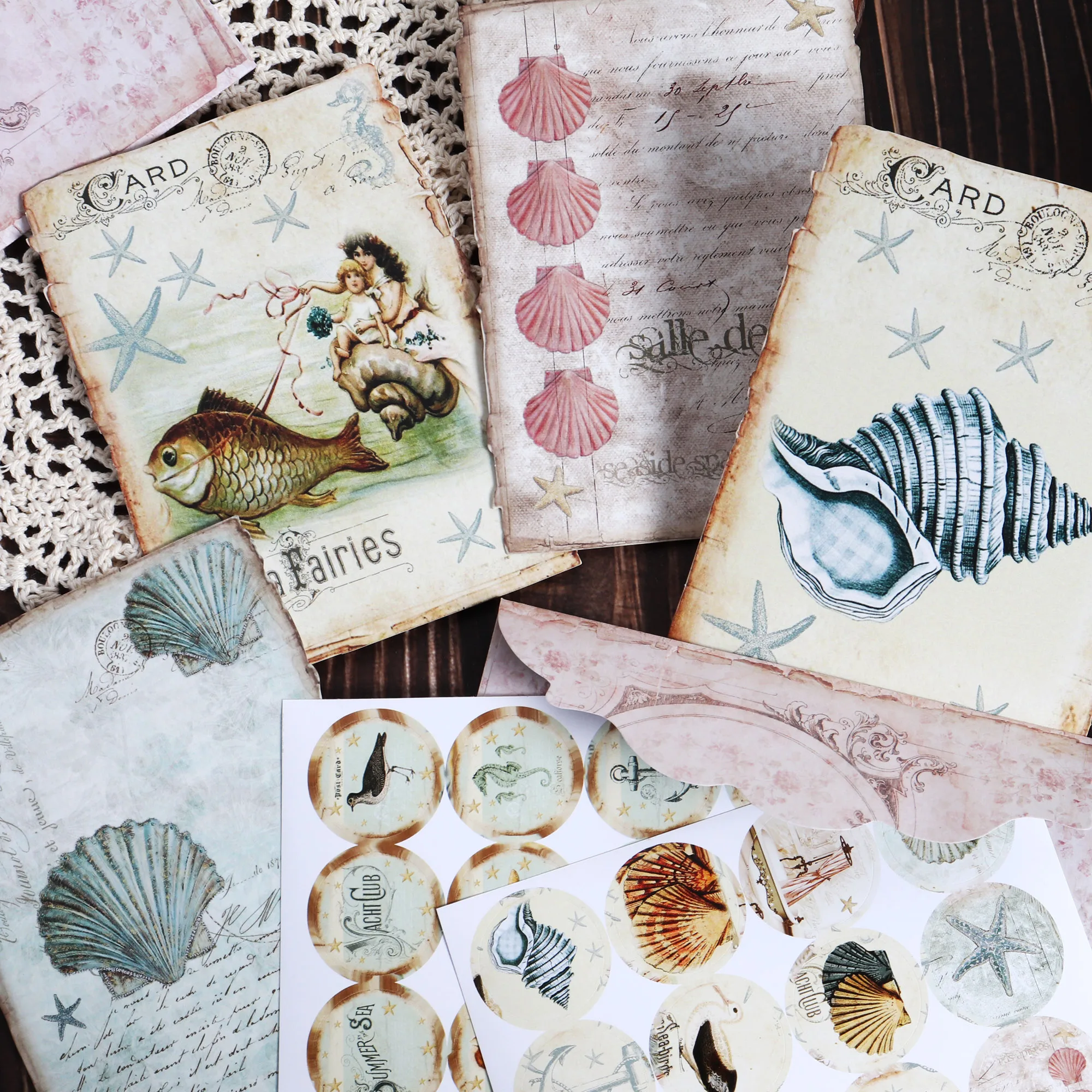 JAIIMAN 64 Stück (mit Umschlägen) Vintage Ocean Speziell geformtes beschreibbares Postkarten-Set, weißer Karton, für Scrapbook, DIY-Bastelarbeiten – Detail 7