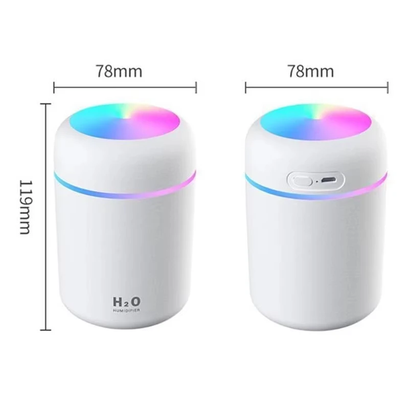 Xiaomi-humidificador de aire eléctrico portátil, pulverizador de niebla fría con USB, difusor de aceite aromático con luz nocturna colorida para el hogar y el coche, 300ml