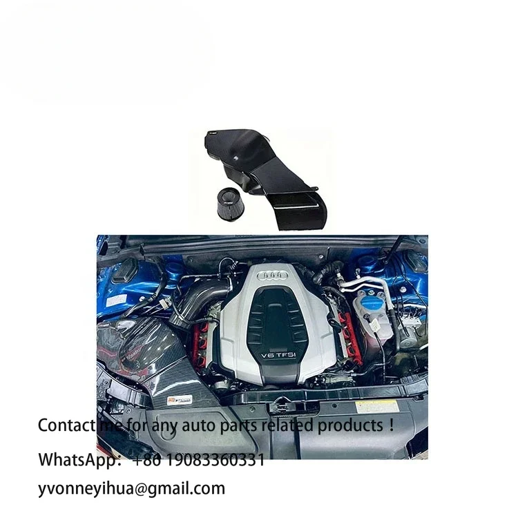 Airspeed Brand Hot Pressing Tank Craft Quality 100% Dry Carbon Fiber Cold Air Intake System For AUDI S4 S5 B8 EA837