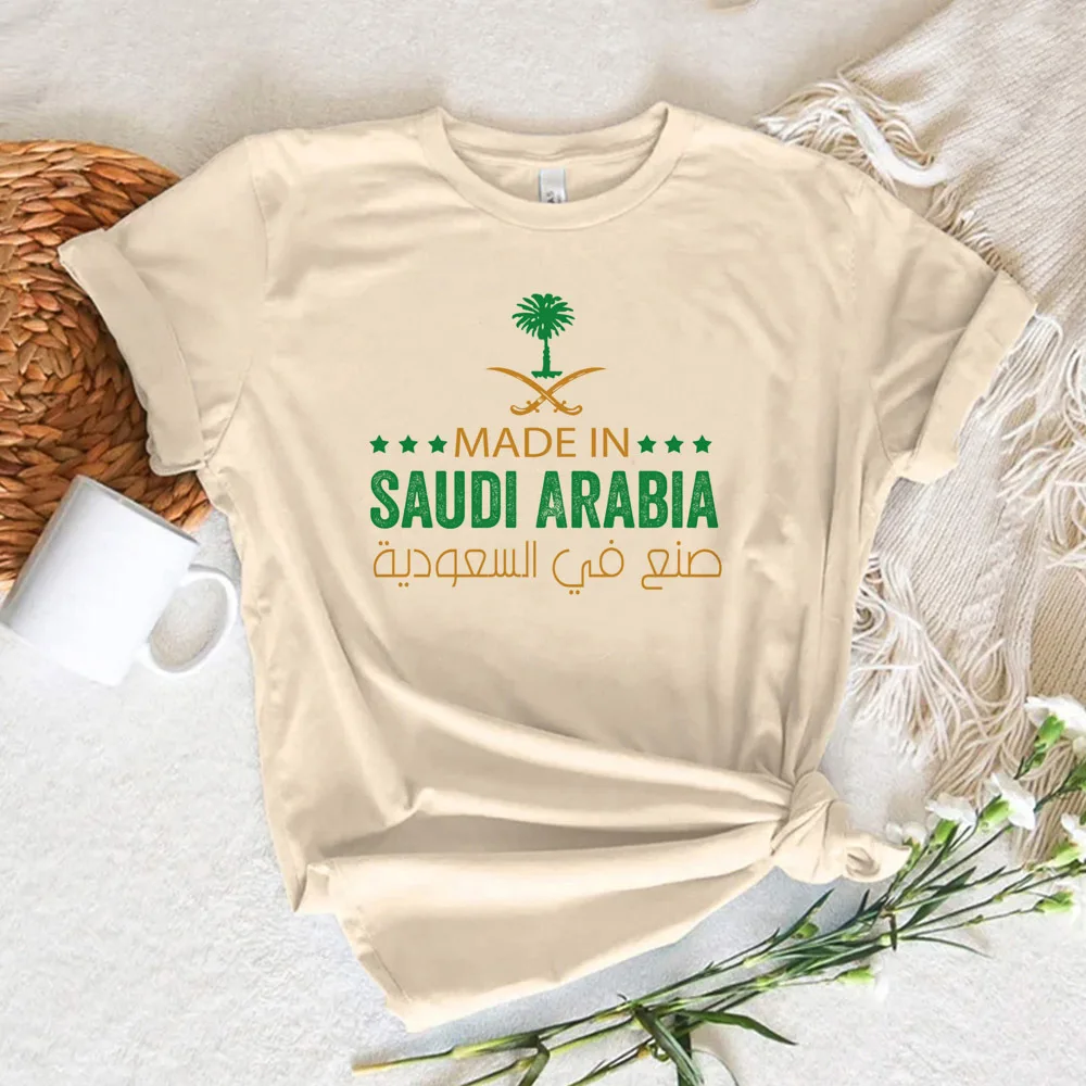 Saudi National Day top women elegant youthful crew neck t shirt female streetwear clothes