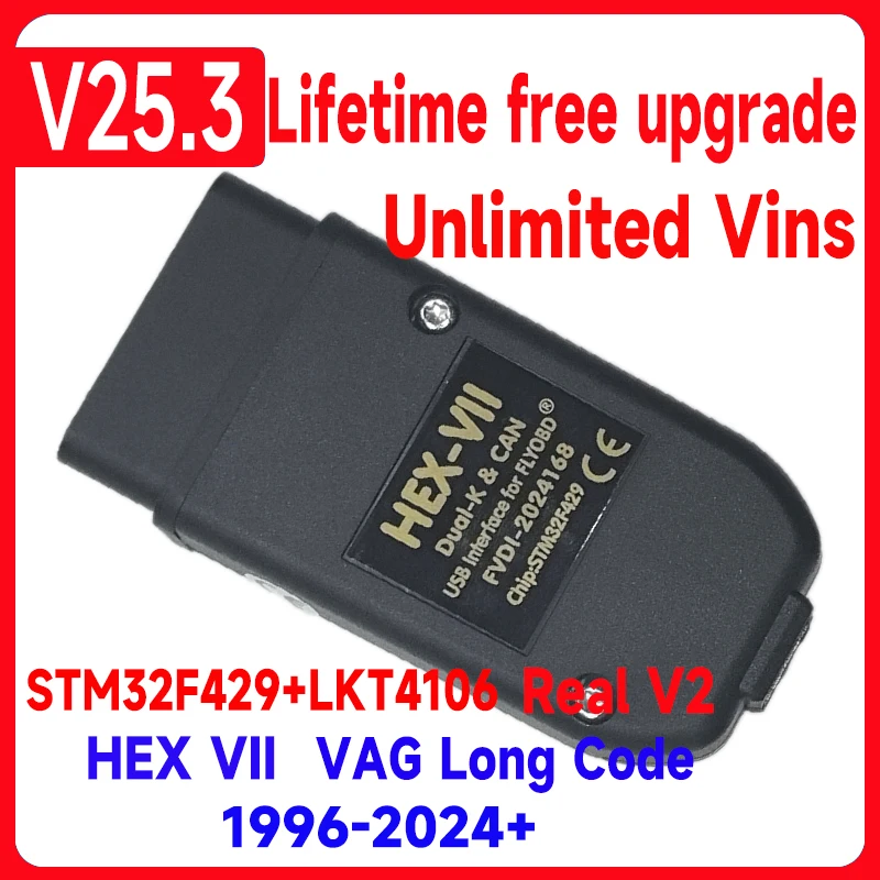 2025 VCDSV25.3 OBD2 Diagnostic Scanner Tool Multi-Language HEX V2 Cable for VW Audi Skoda Seat - VCDS-V2 VAG COM