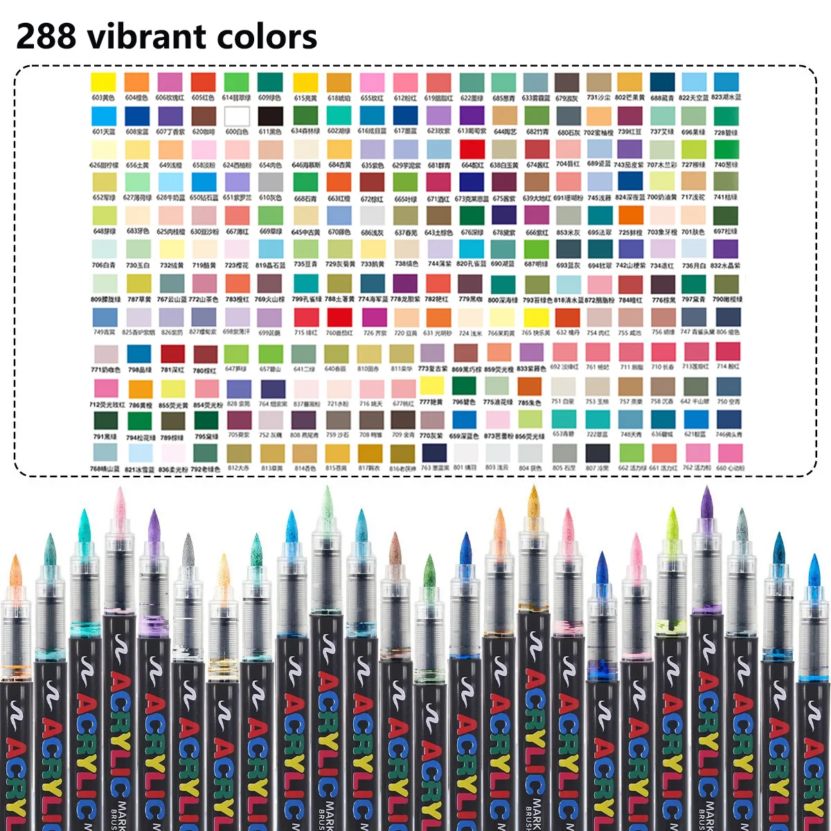 12-366 kleuren acrylmarker set waterdichte acryl penseelmarker professionele acrylverfmarker doe-het-zelf kunstbenodigdheden