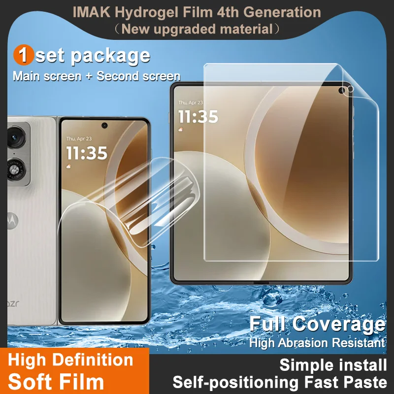 IMAK 4. Hydrogel-Folie für Moto Razr Fold 5G Displayschutzfolie unterstützt Fingerabdruckerkennung