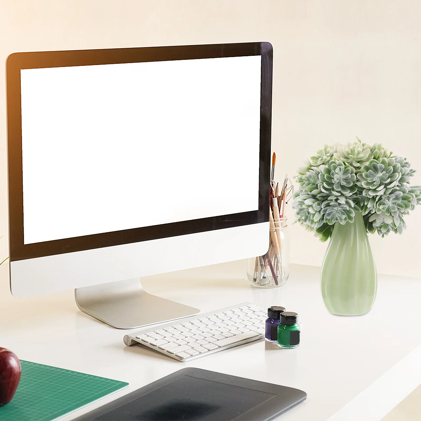 

5Pcs Artificial Flowers Faux Plants Bouquet Plastic Decoration Home Wedding Office Party Table Garden Decor Artificial Flowers