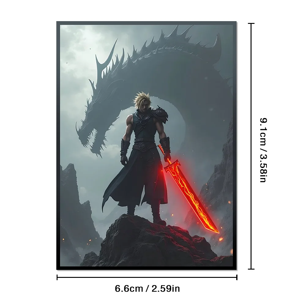 60 قطعة 66X91 مللي متر المحارب والتنين حافظة بطاقات حجم قياسي ماتي أنيمي الشكل بطاقات التداول حماة MTG/PTCG #2