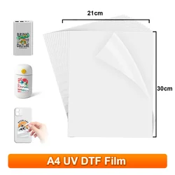 10/25/50/100PCS A4 UV DTF A Film Transfer Sticker UV DTF Printer Direct printing Film A to PVC Metal Acrylic Glass UV DTF Film