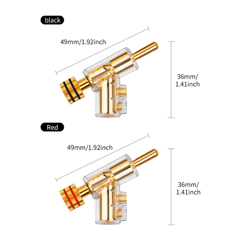 4 Pcs HIFI Gold/Rhodium Plated Lockable Speaker Cable Banana Plug Connectr view 5