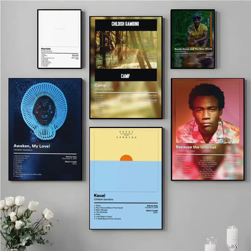 Hip Hop C-Childish Gambino Poster Music Album Wall Art Print Room Decoration for Bedroom Living Room Office Home Decor Gift