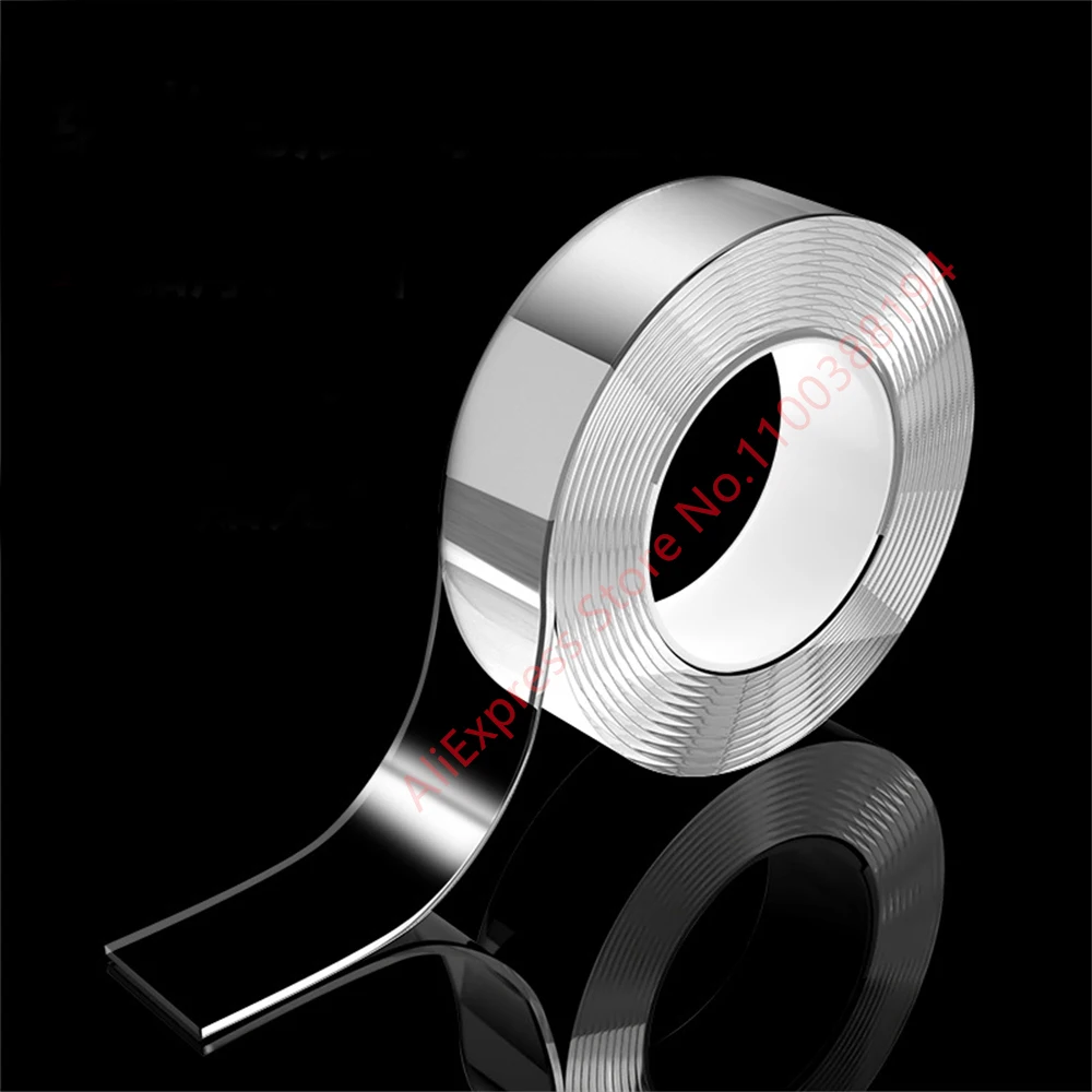 Multifunktionale Doppelseitige Klebeband Wasserdicht Wiederverwendbare Wand Aufkleber Transparent Starke Klebrige Kleber Auto Bad Küche Nano hitzebeständiger Washi-Klebeband-Teppich, abnehmbare,