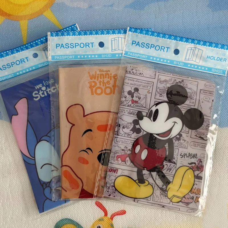 6 Colors Disney Mikey Mouse Passport Holder PVC Leather Travel Passport Cover Case Card ID Holders 14cm*9.6cm