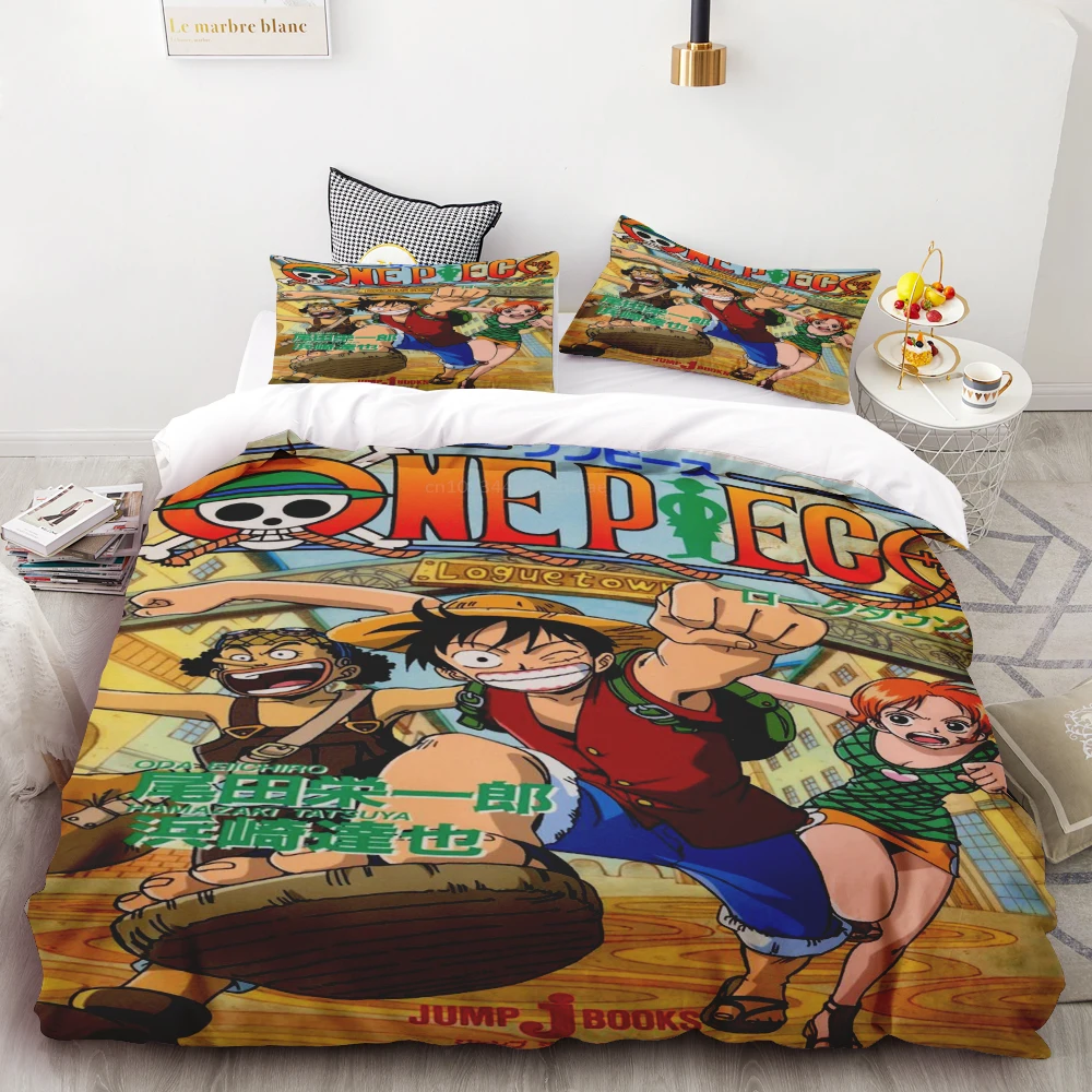 

Luffy Duvet Cover One Piece Japanese Anime Teens Bedding Set Quilt Cover Queen King Size Bedroom Decor Teens Birthday Gifts