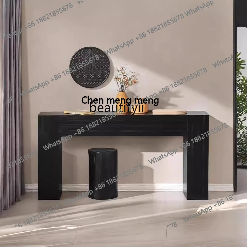 

Solid wood medieval Xuanguantai retro log homestay wall decoration table living room entry fireplace rack H H