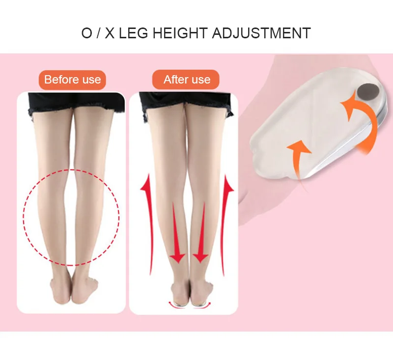 Magnetische orthopädische Silikon-Einlegesohlen für Schuhe, Männer und Frauen, Plantarfasziitis-Entlastung, O/X-Beine, Knie, Varus-Korrektur, Füße, Fersenpolster – Detail 3
