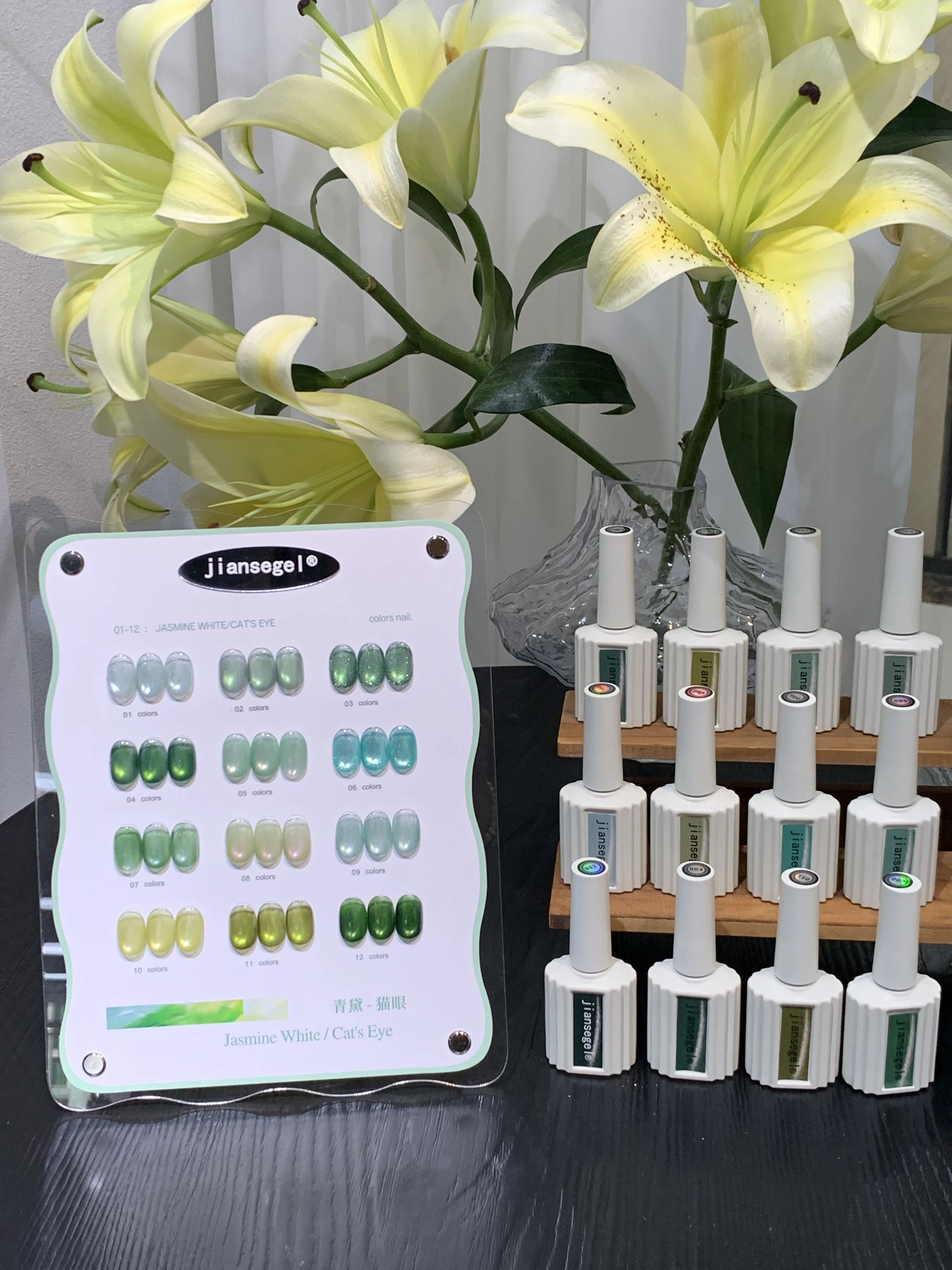 12-piece-green-aurora-cat-eye-nail-polish-gel-set-with-color-chart-uv-nail-gel-diy-nail-art-charm-nail-salon-tools