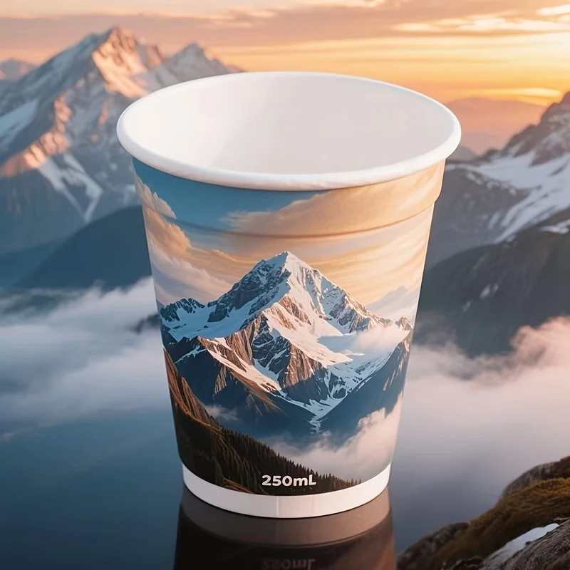 Thickened custom disposable paper cups Suitable both hot and cold drinks PrintableLOGO Designed specifically business of