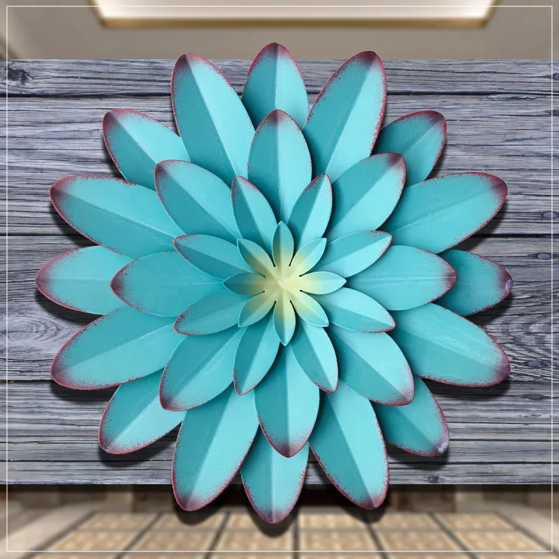 Creative Wrought Iron Pendant Simulation Flower 3D Living Room Wall Sofa Background Wall Decor Restaurant Porch wall hanging