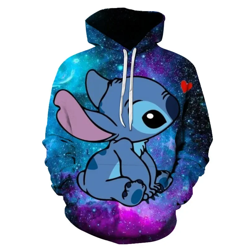 Disney Lilo Stitch Men Women Hoodies Casual Hip Hop Streetwear Long Sleeves Sweatshirts Boys Girls Autumn Tops Coats