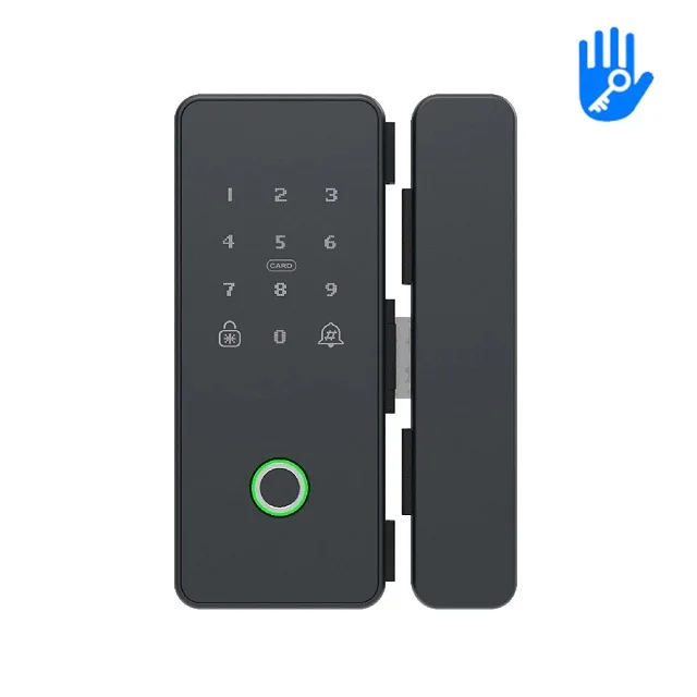 Secure Remote control Digital keyless biometric fingerprint keypad sliding smart door sensor glass lock