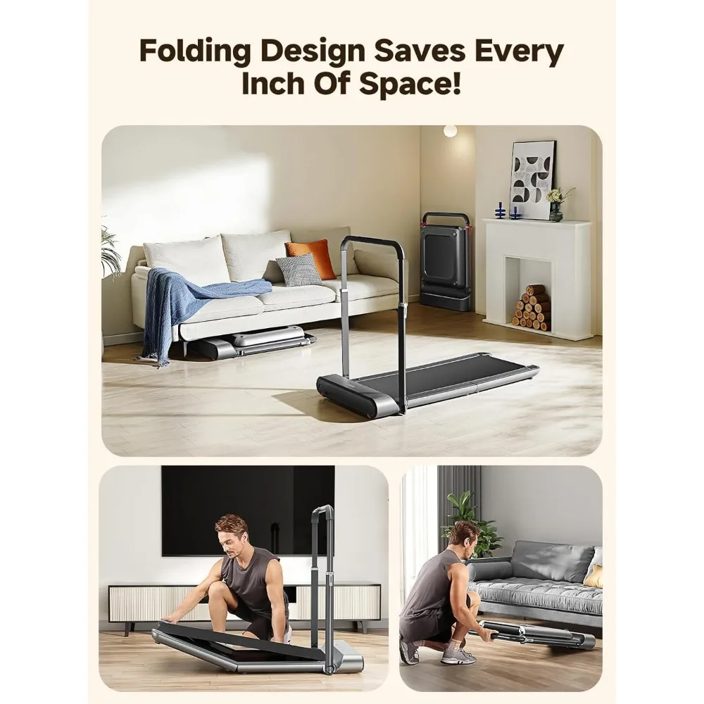 جهاز مشي مدمج قابل للطي تحت المكتب - وسادة مشي 2 في 1 للاستخدام المنزلي والمكتبي، مثالية لحلول التمارين الموفرة للمساحة