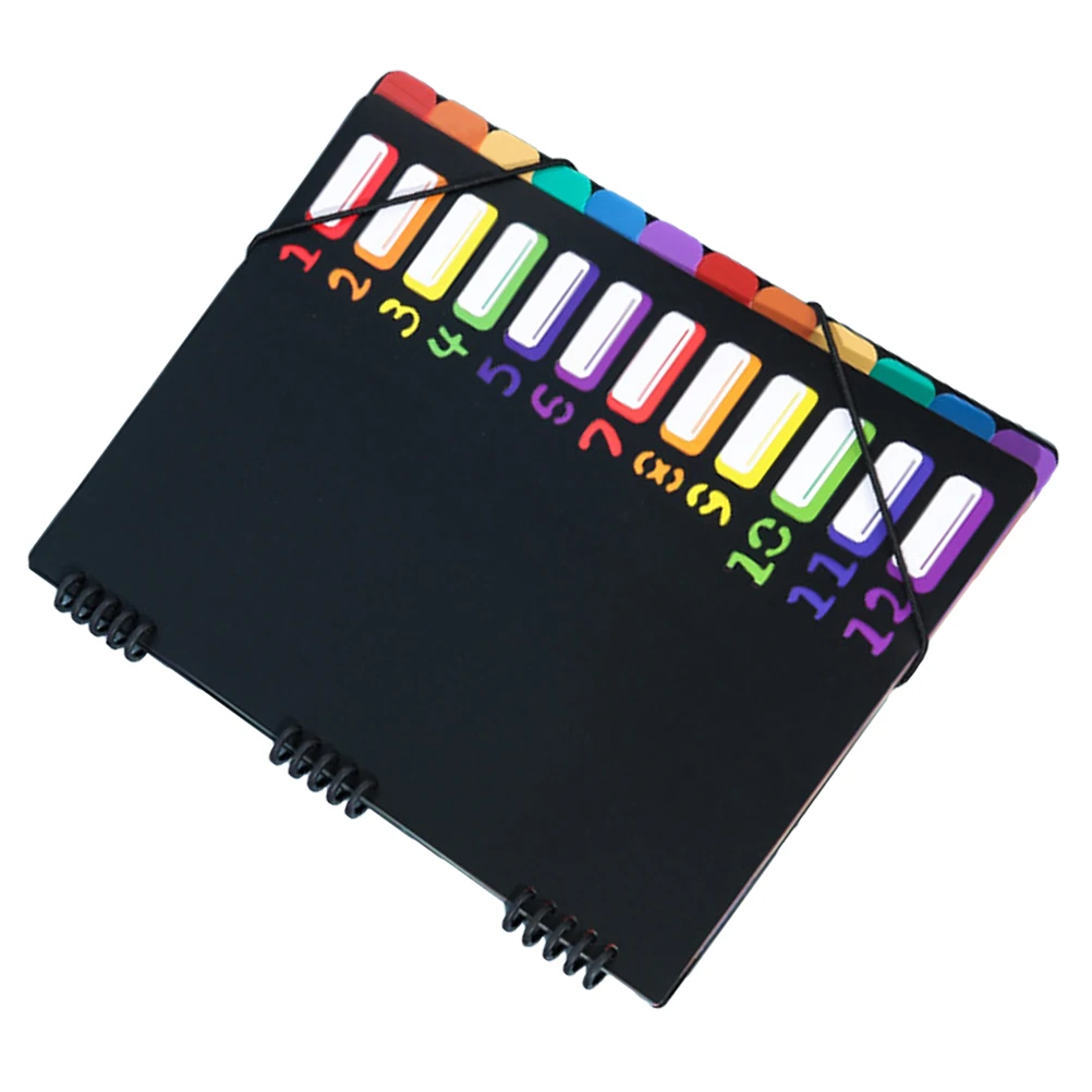 

A4 File Folder 12 Layer Spiral Binding Color Coded Tabs Office Use Soft PP Student Documents Storage ganizer