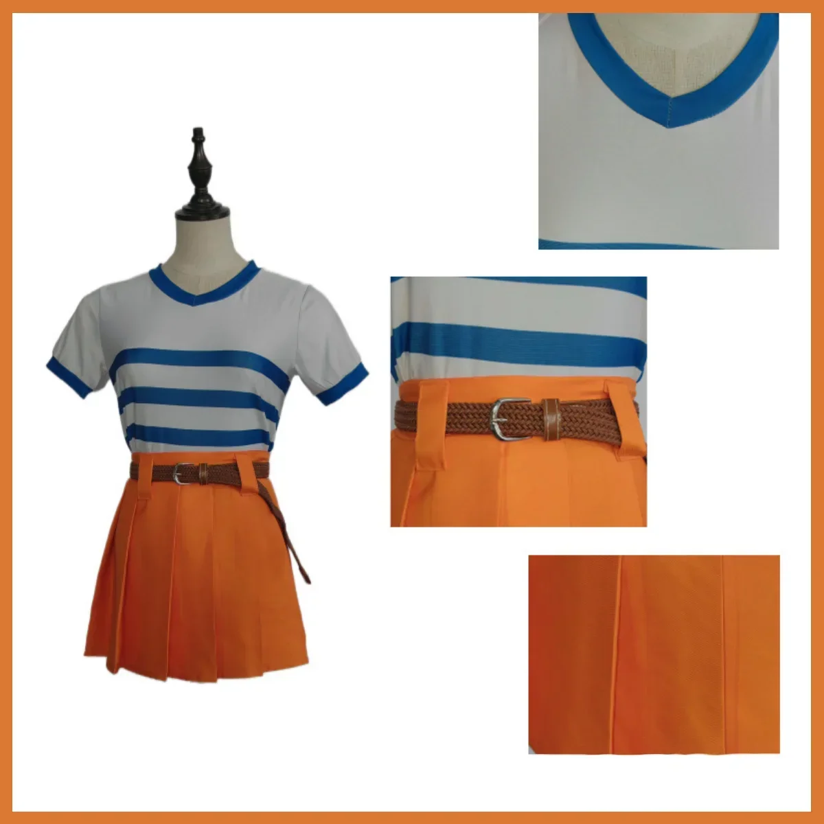 Anime Nami Cosplay Costume Two Years Ago Wig Daily Long Sleeved T-shirt Skirt Full Set Woman Sexy Kawaii Halloween Carnival Suit