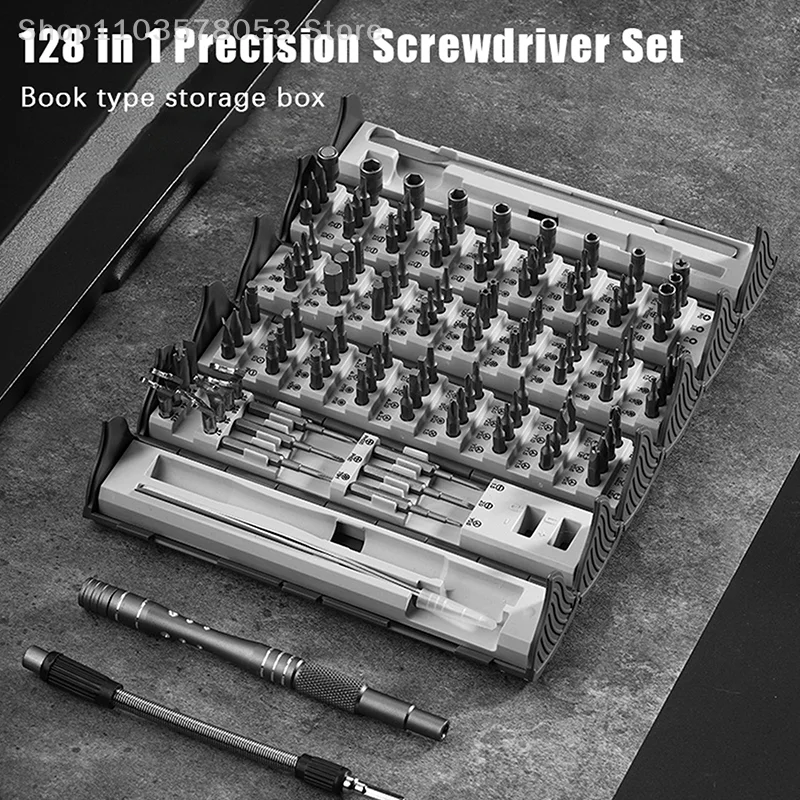 

Набор прецизионных отверток 128 в 1, магнитные гайки, многофункциональный бытовой набор инструментов для ремонта из легированной стали для ноутбука