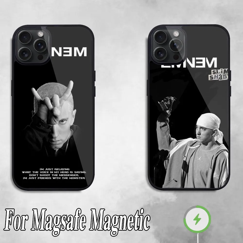 Hop Rapper Eminem Phone Case For iPhone 11 Mini 12 13 Max 14 Plus 15 Pro Magesafe Magnetic Shell