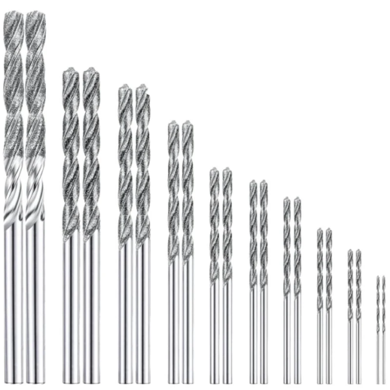 0.8mm 1mm 1.2mm 1.5mm 1.8mm 2mm 2.5mm 3mm Diamond Coated Diamond Drill Bits for Stone, Glass, Sea Shells & Jewelry Making Tools